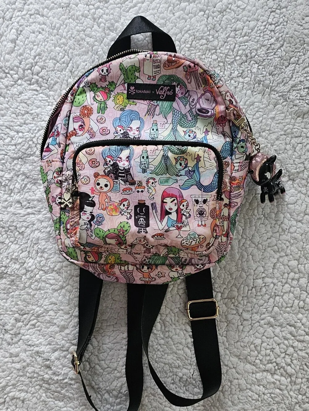 Tokidoki x Valfre Mini Backpack in Pink Character Print